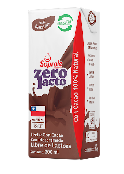 Leche Zerolacto semidescremada con cacao 200 ml